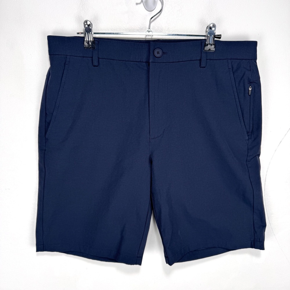 Brady Performance Golf Shorts Men Size 32 Navy Wicking Stretch Zip Pocket Tom 9"